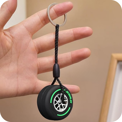 Set of 7 Tire keychains With Rings