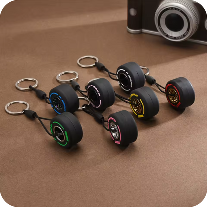 Set of 7 Tire keychains With Rings